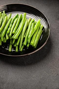 Green beans raw fresh vegetable string bean healthy food ingredient appetiz.. Stock Photos