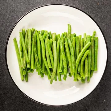 Green beans raw fresh vegetable string bean healthy food ingredient appetiz.. Stock Photos