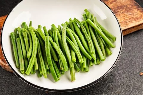 Green beans raw fresh vegetable string bean healthy food ingredient appetiz.. Stock Photos