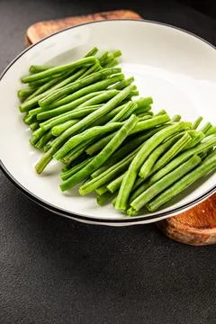 Green beans raw fresh vegetable string bean healthy food ingredient appetiz.. Stock Photos