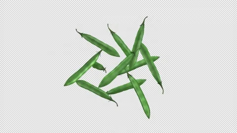 Green Beans rotate in transparent background 動画素材 148479737