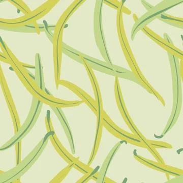 Green beans seamless vector culinary pattern Illustrazione stock