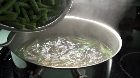 Green beans slow motion Stock Footage 49550337