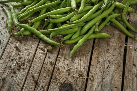 Green beans on the table Stock Photos