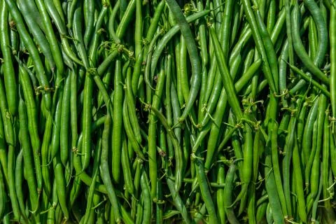 Green beans, top view. Foto stock
