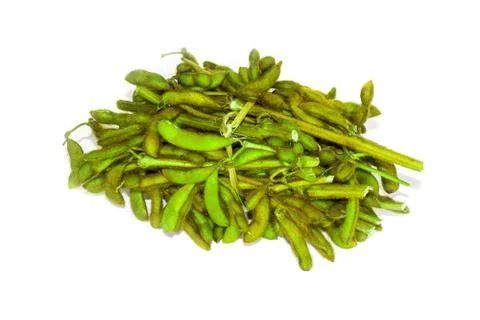 Green beans on a white background Stock Photos
