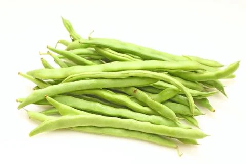 Green beans on white background Stock Photos