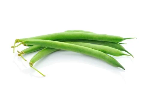 Green beans on white background Stock Photos