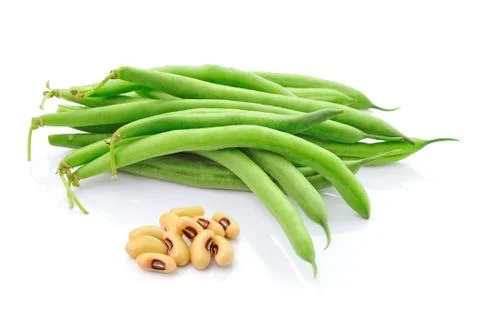 Green beans on white background Stock Photos