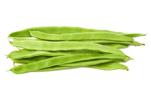 Green beans on a white background. Stock Photos
