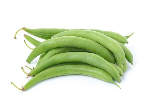 Green beans on white background Stock Photos