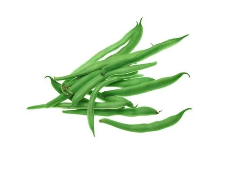Green beans on white background Stock Photos