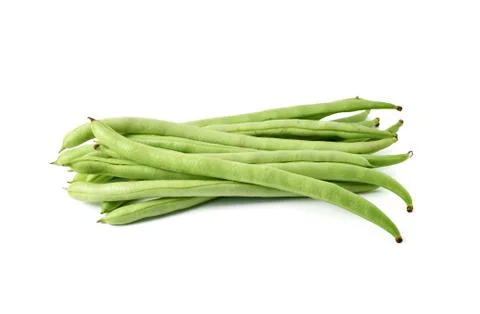 Green beans on white background Stock Photos