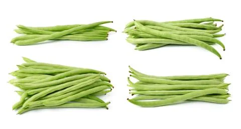 Green beans on white background Stock Photos