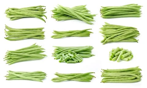 Green beans on white background Stock Photos