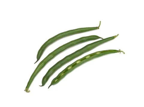 Green beans on white background Stock Photos