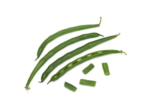 Green beans on white background Stock Photos