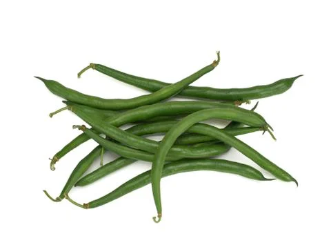 Green beans on white background Stock Photos