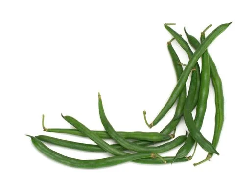 Green beans on white background Stock Photos