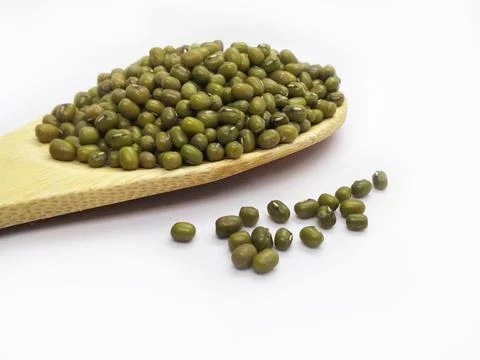 Green beans on white background Stock Photos