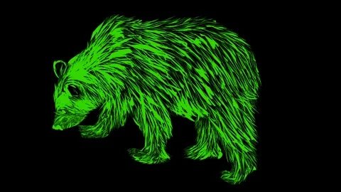 Green bear animation Stock Footage 172461731