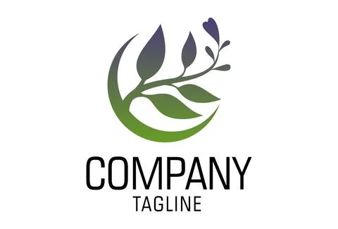 Green Beautiful Circle Tree Logo Design. symbol of life, beauty, growth, strengt Stock Illustration