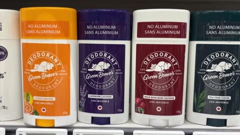Green Beaver deodorant sticks Vídeo Stock 296785170