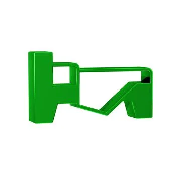 Green Bed icon isolated on transparent background. Illustrazione stock