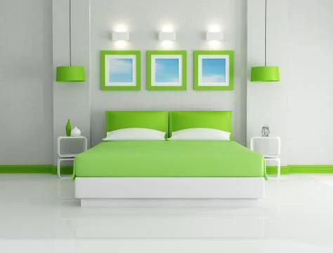 Green bedroom Stock Illustration