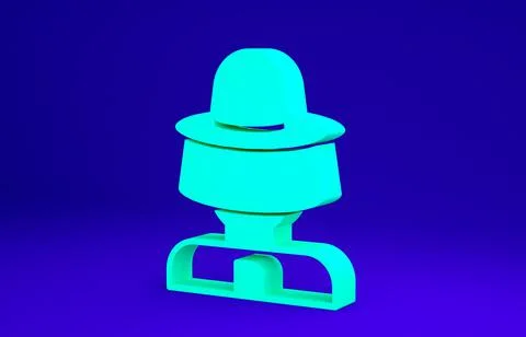 Green Beekeeper with protect hat icon isolated on blue background. Special Illustrazione stock