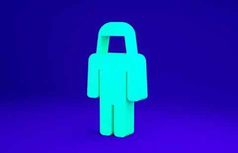 Green Beekeeper with protect hat icon isolated on blue background. Special Illustrazione stock