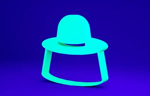 Green Beekeeper with protect hat icon isolated on blue background. Special Illustrazione stock