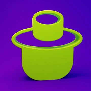 Green Beekeeper with protect hat icon isolated on purple-blue background. S.. Stock Illustration