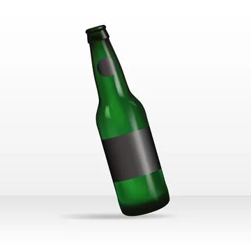 Green Beer Bottle Mockup Stock Illustration
