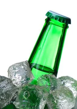 Green beer bottle Stock Photos