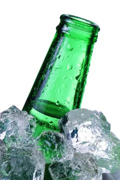 Green beer bottle Stock Photos