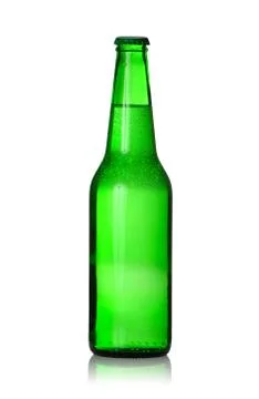 Green beer bottle Stock Photos