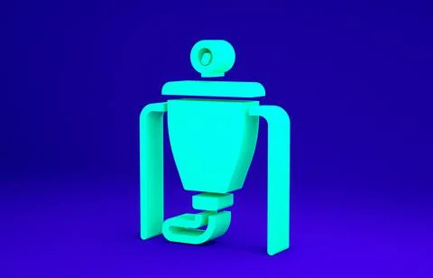 Green Beer brewing process icon isolated on blue background. Minimalism conce Stock Illustration