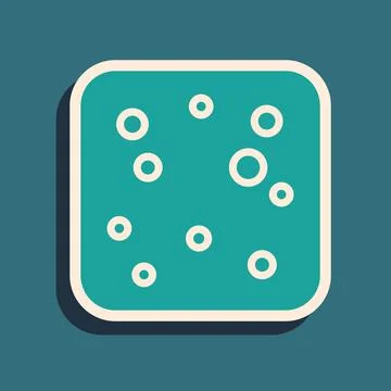 Green Beer bubbles icon isolated on green background. Long shadow style. Vector Stock Illustration