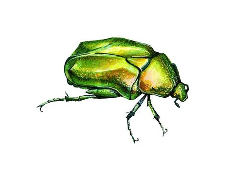 Green beetle marker graphics on a white background Stock Illustration