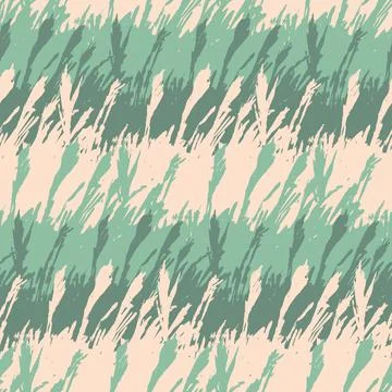 Green beige seamless pattern with sprigs of natural reed cattail, pastel back Stock Illustration