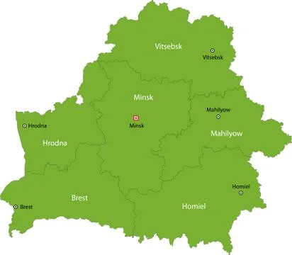 Green Belarus map Stock Illustration