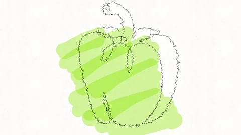 Green Bell Pepper Hand Drawn Food Animation Stock Footage 338000127