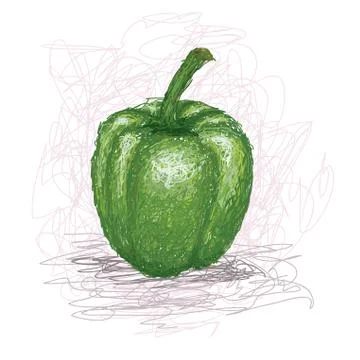 Green bell pepper Stock Illustration