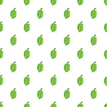 Green bell pepper repeating pattern seamless design Stock Illustration
