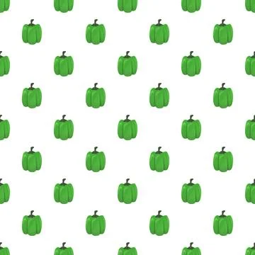 Green bell pepper repeating pattern seamless background Stock Illustration