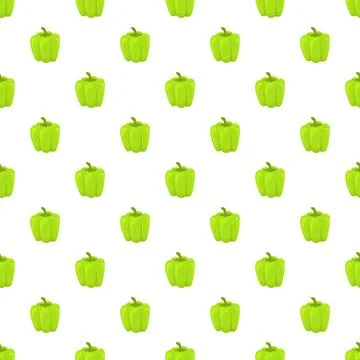Green bell pepper seamless pattern background for healthy food 스톡 일러스트