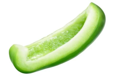 Green bell pepper slice, paths Stock Photos