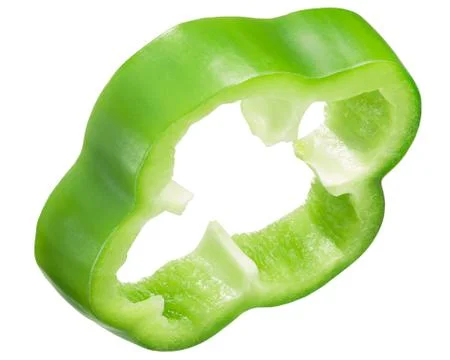 Green bell pepper slice, paths Stock Photos