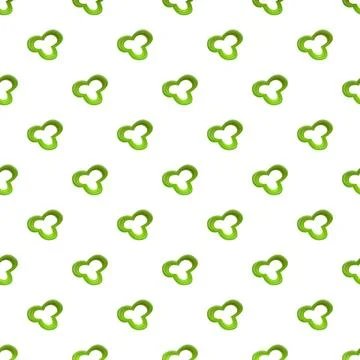 Green bell pepper slices creating seamless pattern background Stock Illustration